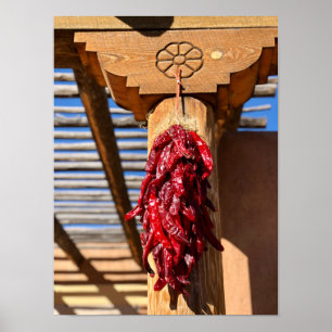 Santa Fe Red Chili Ristra Corbal New mexico Poster