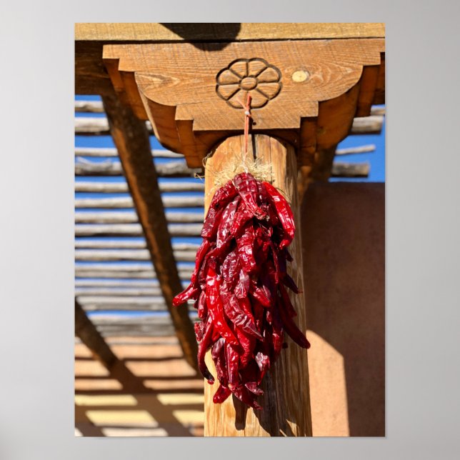 Santa Fe Red Chili Ristra Corbal New mexico Poster (Framsidan)