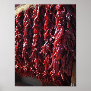 Santa Fe Red Chili Ristras New mexico Poster