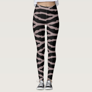 Santa Fe Rosa & Svart Geometrisk Modernt Mönster Leggings