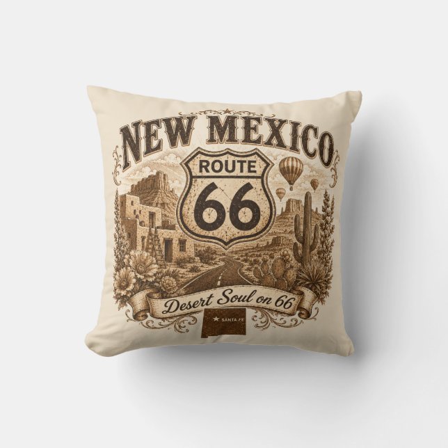 Santa Fe Route 66 Americana Accent Kudde (Framsida)