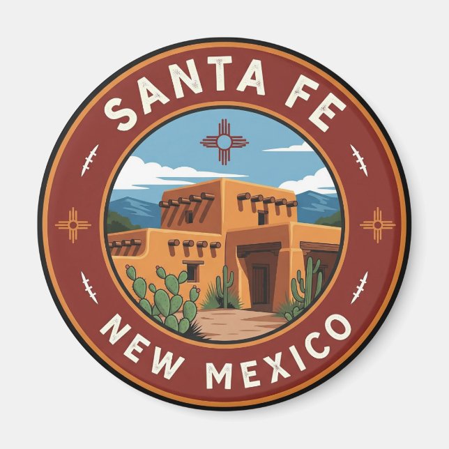 Santa Fe Skyline New mexico Travel Magnet (Framsidan)