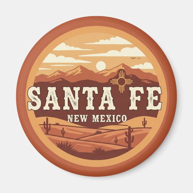 Santa Fe Skyline New mexico Travel Magnet (Framsidan)