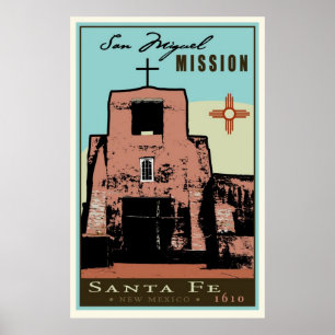 Santa Fe som är nytt - mexico, USA Poster