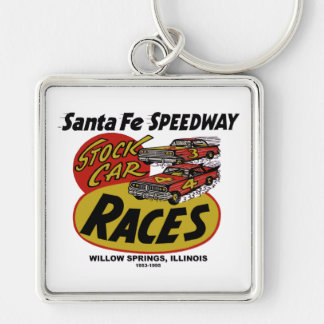 Santa Fe speedway, Willow Springs, IL 1953-1995 Fyrkantig Silverfärgad Nyckelring
