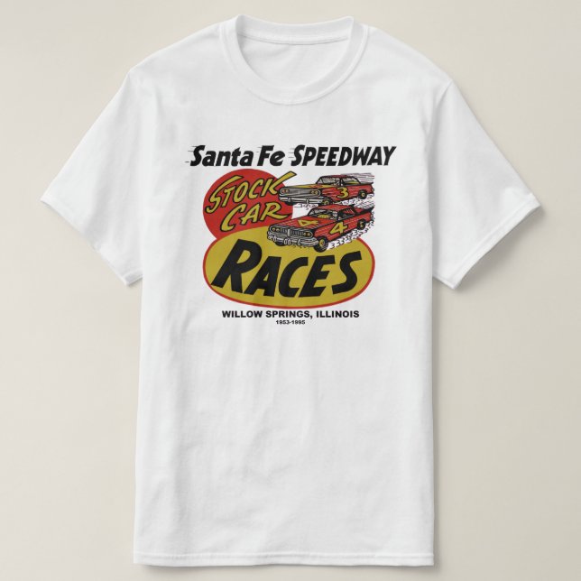 Santa Fe Speedway, Willow Vår, IL 1953-1995 Tee Shirt (Design framsida)