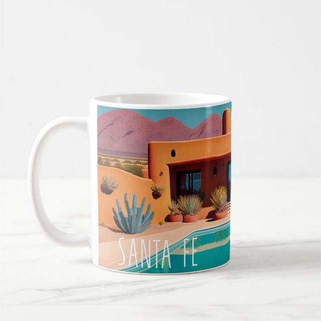 Santa Fe Sunrise – Retro Travel Mug Kaffemugg (Vänster)
