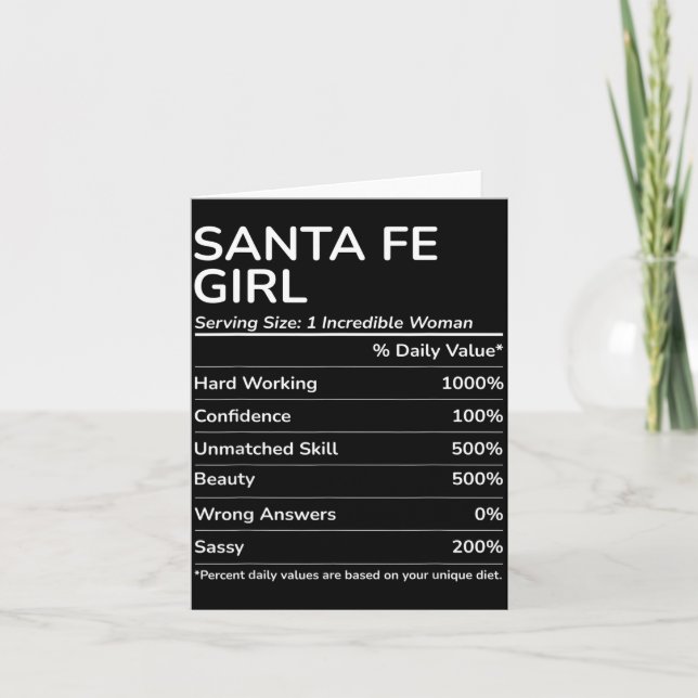 Santa Fe tjej rolig New Mexico hemstad  Kort (Framsida)