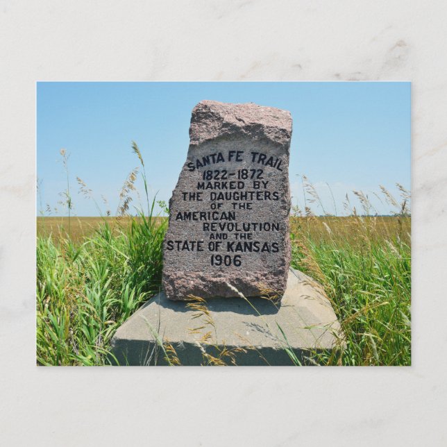 Santa Fe Trail Marker #35 i Kansas Vykort (Framsida)