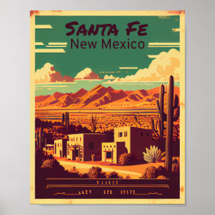 Santa Fe Vintage Art Poster