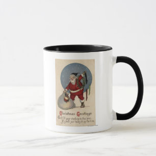 Santa Filling Stocking to Brim Mugg