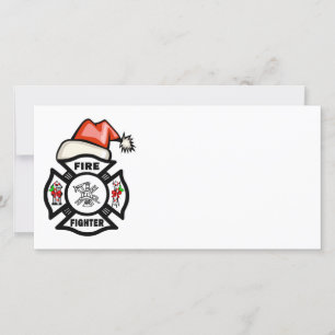 Santa Firefighter Julkort