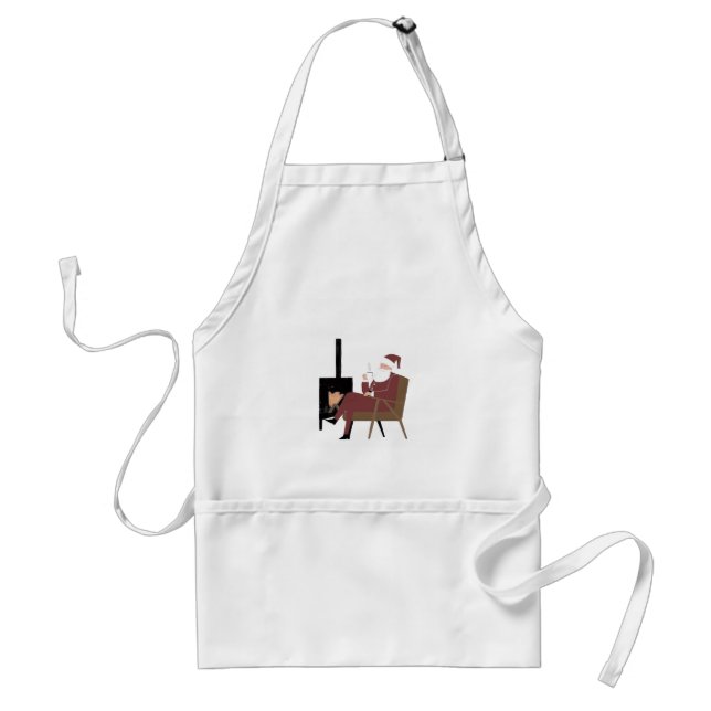Santa Fireplace Classic Kitchen Apron | Adjustable Förkläde (Framsidan)