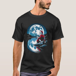 Santa Fishing jul Julafton Fisherman Fisher Fish T Shirt