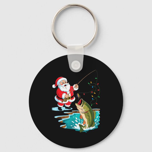 Santa Fishing Lure B Fish Christmas Pajamas Boy To Nyckelring (Framsida)