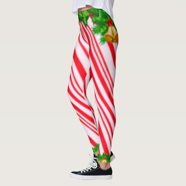 Santa Fishnet Stockings jul Leggings (Vänster)