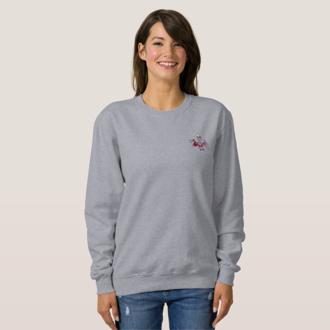 Santa Fladdermus kvinnor grå tydlig sweatshirt fic T Shirt (Hel framsida)