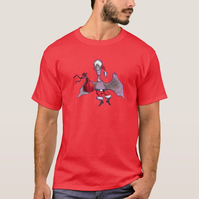 Santa Fladdermus manar röd T-shirt (Framsida)