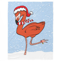 Santa Flamingo Flanellfilt