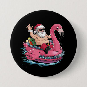 Santa Flamingo Floatie jul i juli, sommaren Knapp