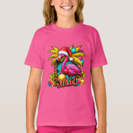 Santa Flamingo Helgdag Tee for Tropical jul