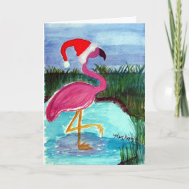 Santa Flamingo Helgkort