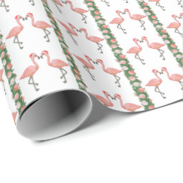 Santa Flamingos and Shells Wrapping Paper Presentpapper