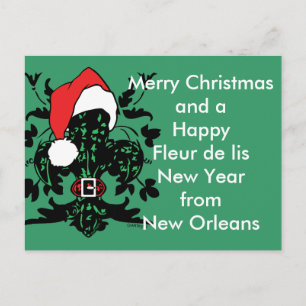 Santa Fleur de lis Helg Vykort