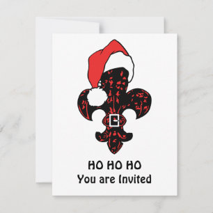 Santa Fleur de lis (röd) Inbjudningar