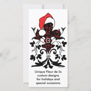 Santa Fleur de lis (röd) Julkort