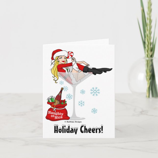 Santa flicka Martini Helgkort (Framsida)