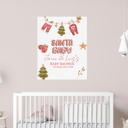 Santa Flickor Pojkar Högtid Baby Shower Poster