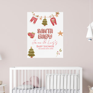 Santa Flickor Pojkar Högtid Baby Shower Poster