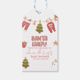 Santa Flickor Pojkar Högtid Baby Shower Presentetikett
