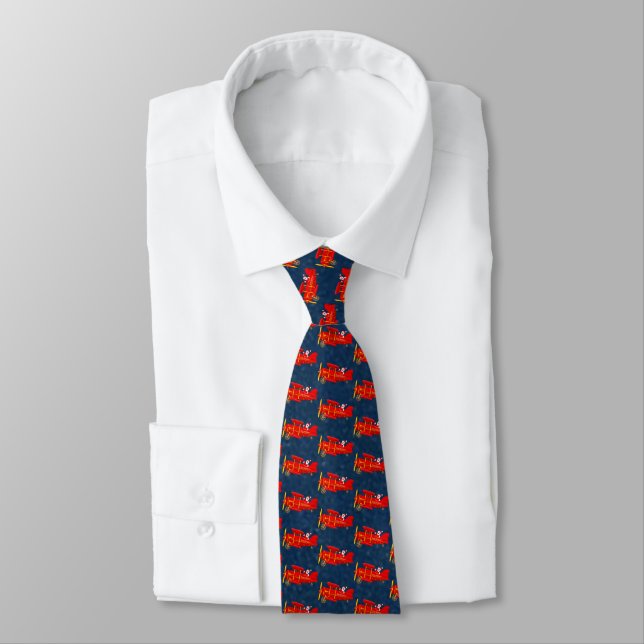 Santa Flies Biplan Tie Slips (Bunden)