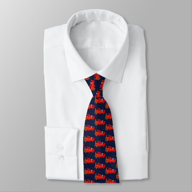 Santa Flies Biplan Tie Slips (Bunden)