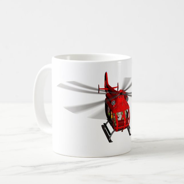Santa Flies Helicopter Kaffemugg (Framsida vänster)