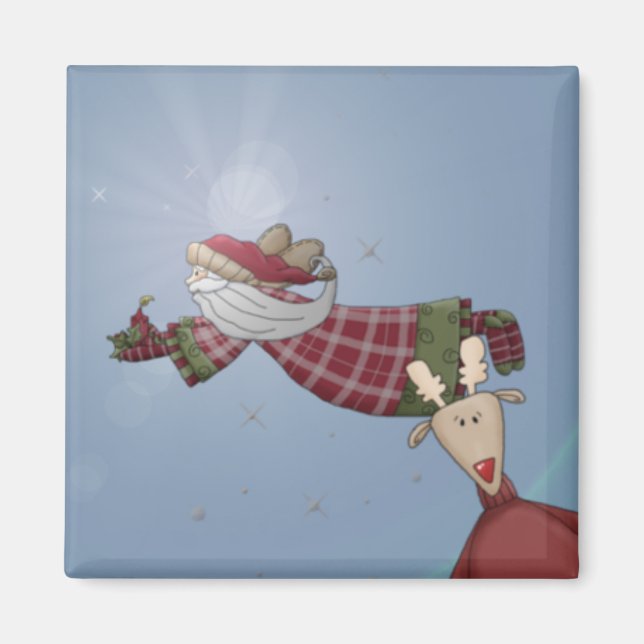 Santa Flies Magnet (Framsidan)
