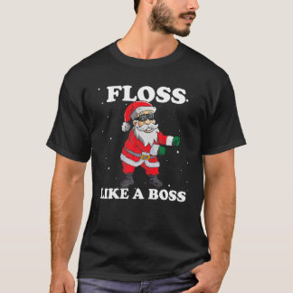 Santa Floss som en Chef-juldabbing för Julafton Sa T Shirt