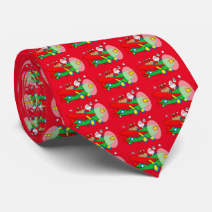 Santa flygflygplan med gåvor slips