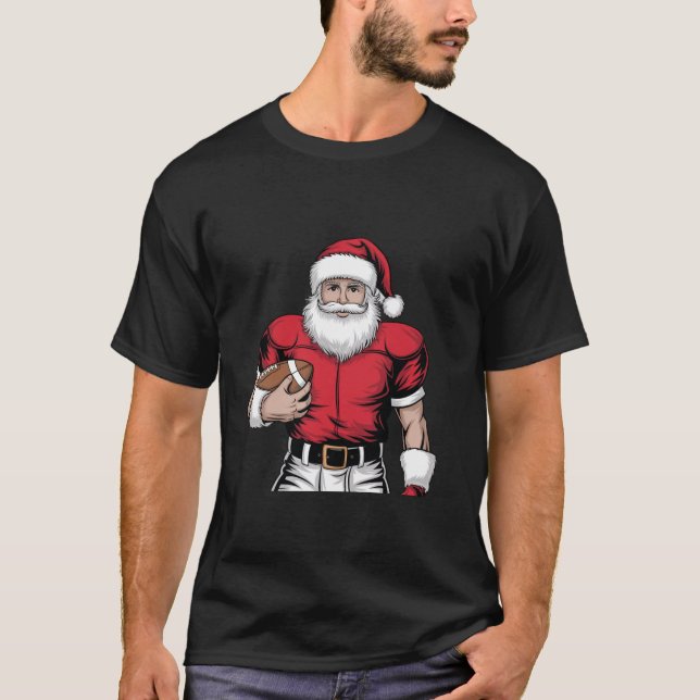 Santa Football För barn Boys Manar Julafton Fo T Shirt (Framsida)