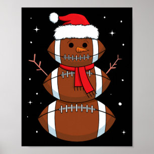 Santa Football Snögubbe Sports Boll Manar Boys Kri Poster