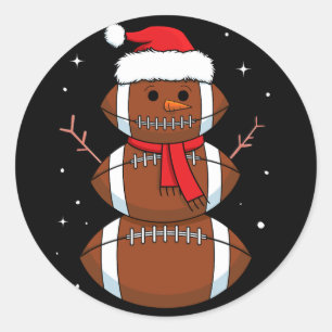 Santa Football Snögubbe Sports Boll Manar Boys Kri Runt Klistermärke