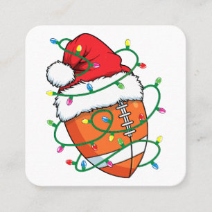 Santa Football Sports Boll Manar Boys jul Julafton Fyrkantigt Visitkort