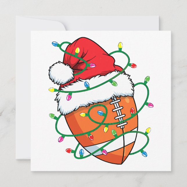 Santa Football Sports Boll Manar Boys jul Julafton Inbjudningar (Framsida)