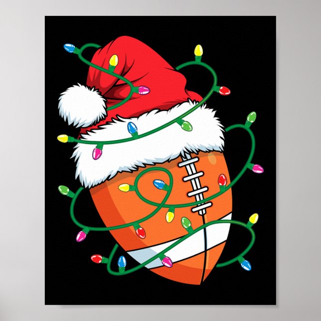 Santa Football Sports Boll Manar Boys jul Julafton Poster (Framsidan)