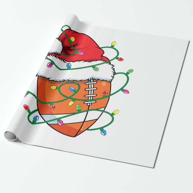Santa Football Sports Boll Manar Boys jul Julafton Presentpapper (Utrullad)