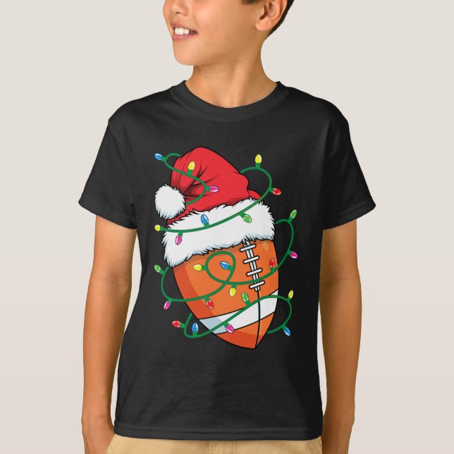 Santa Football Sports Boll Manar Boys jul Julafton T Shirt (Framsida)