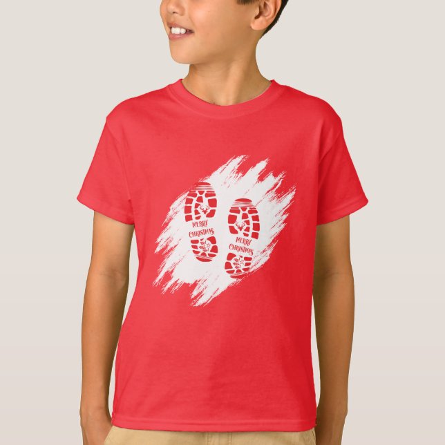 Santa Footprint T Shirt (Framsida)