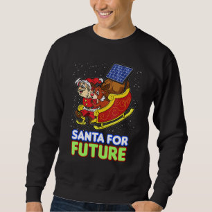 Santa for future Fredag Solar Panel Energy Sleigh Lång Ärmad Tröja